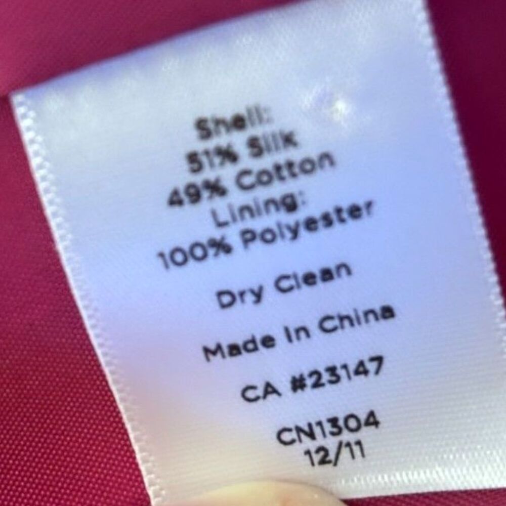 NWOT Talbots Silk Cotton Fuchsia Blazer Jacket One-Button Career Occasion 14 - Picture 6 of 6